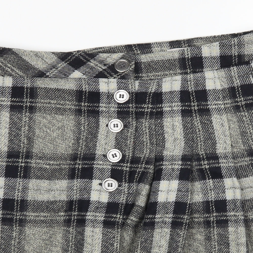 TU Womens Black Plaid  Skater Skirt Size 14