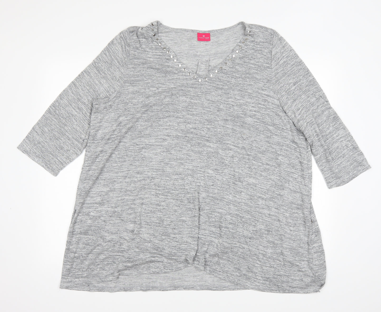 Together Womens Grey   Basic Blouse Size 3XL