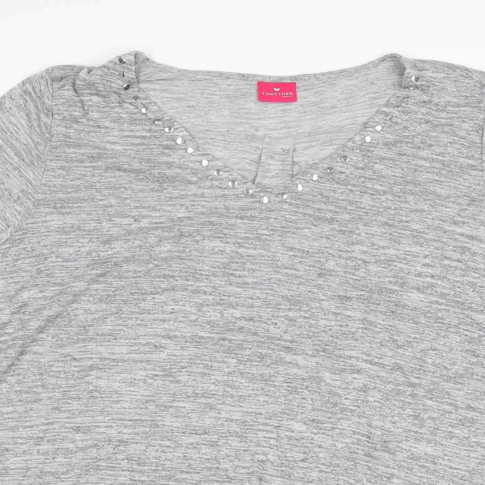 Together Womens Grey   Basic Blouse Size 3XL