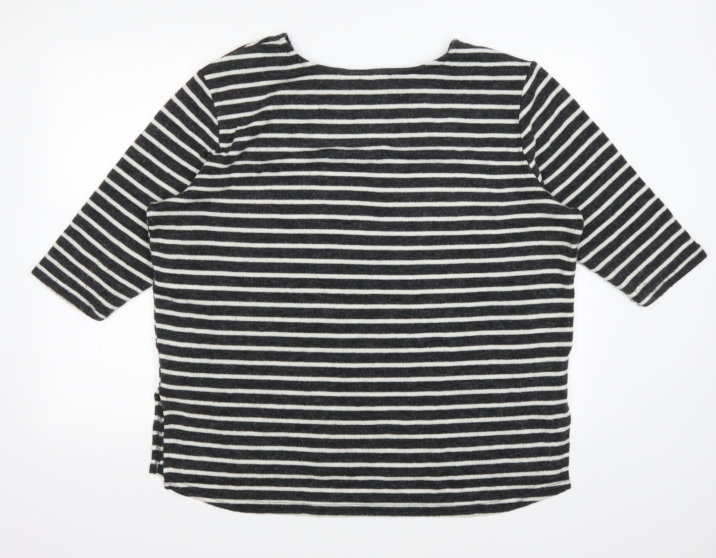 New Look Womens Grey Striped  Pullover Jumper Size 20