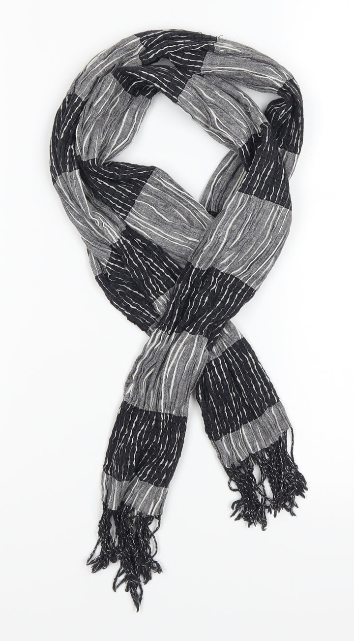 Preworn Unisex Black Striped   Scarf