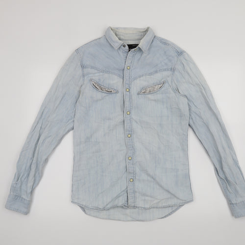 Topman Mens Blue    Button-Up Size S