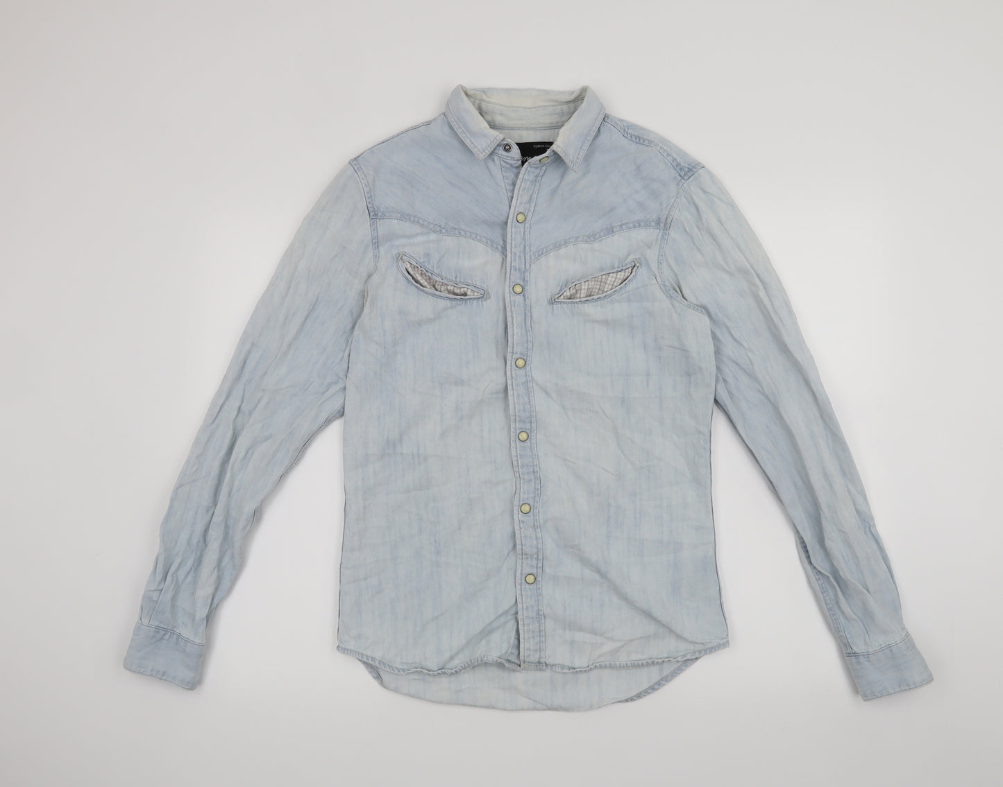 Topman Mens Blue    Button-Up Size S