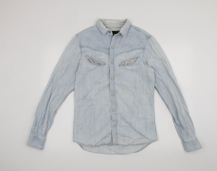 Topman Mens Blue    Button-Up Size S