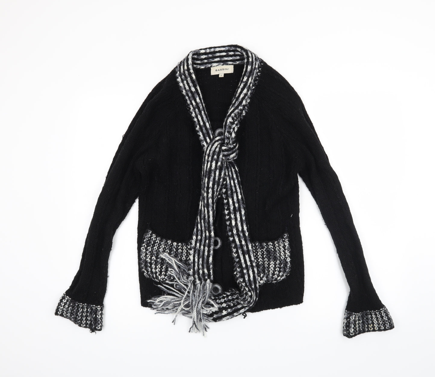 BASSINI Womens Black   Cardigan Jumper Size M