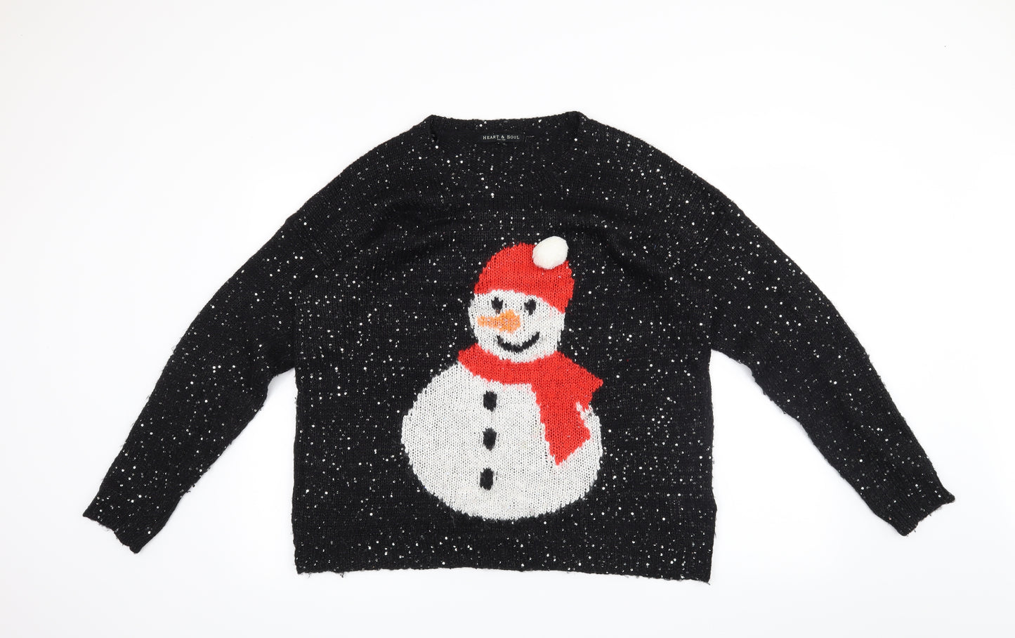 Heart & Soul Womens Black   Pullover Jumper Size 16