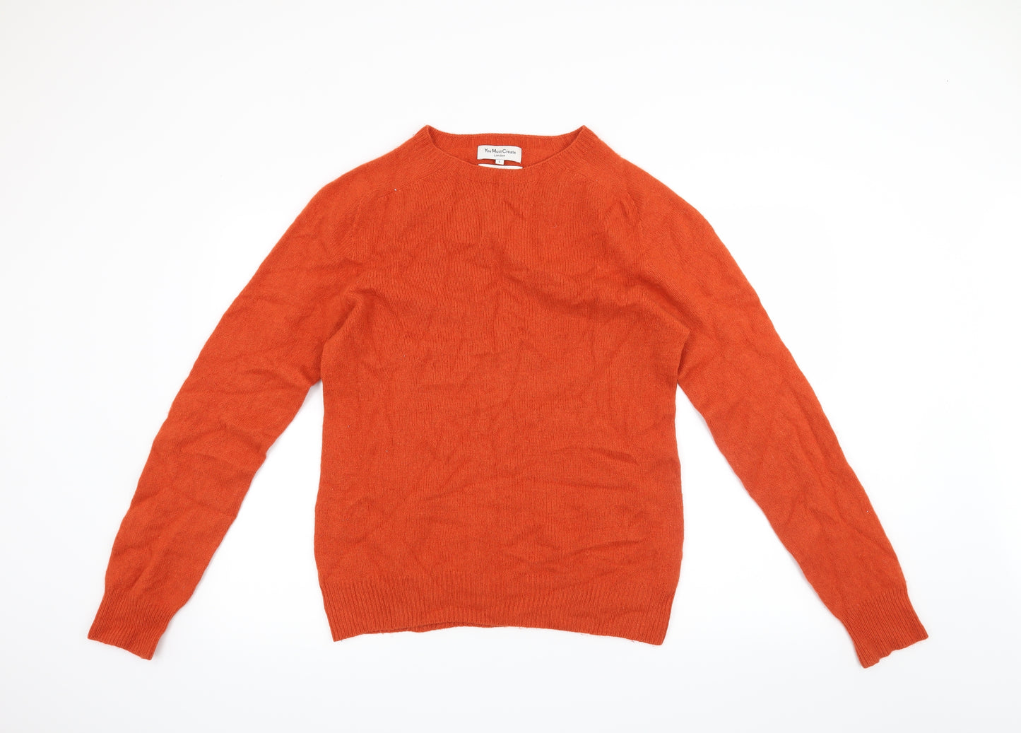 You Must Create Mens Orange   Pullover Jumper Size L