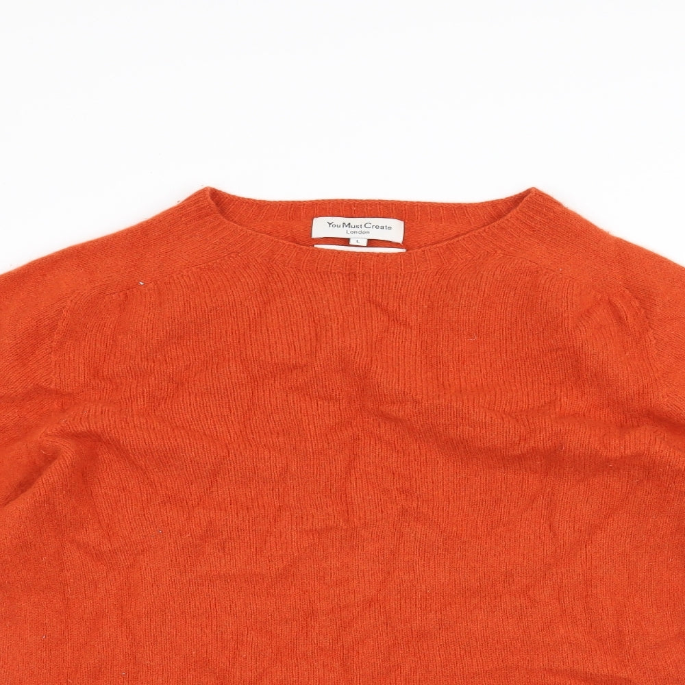 You Must Create Mens Orange   Pullover Jumper Size L