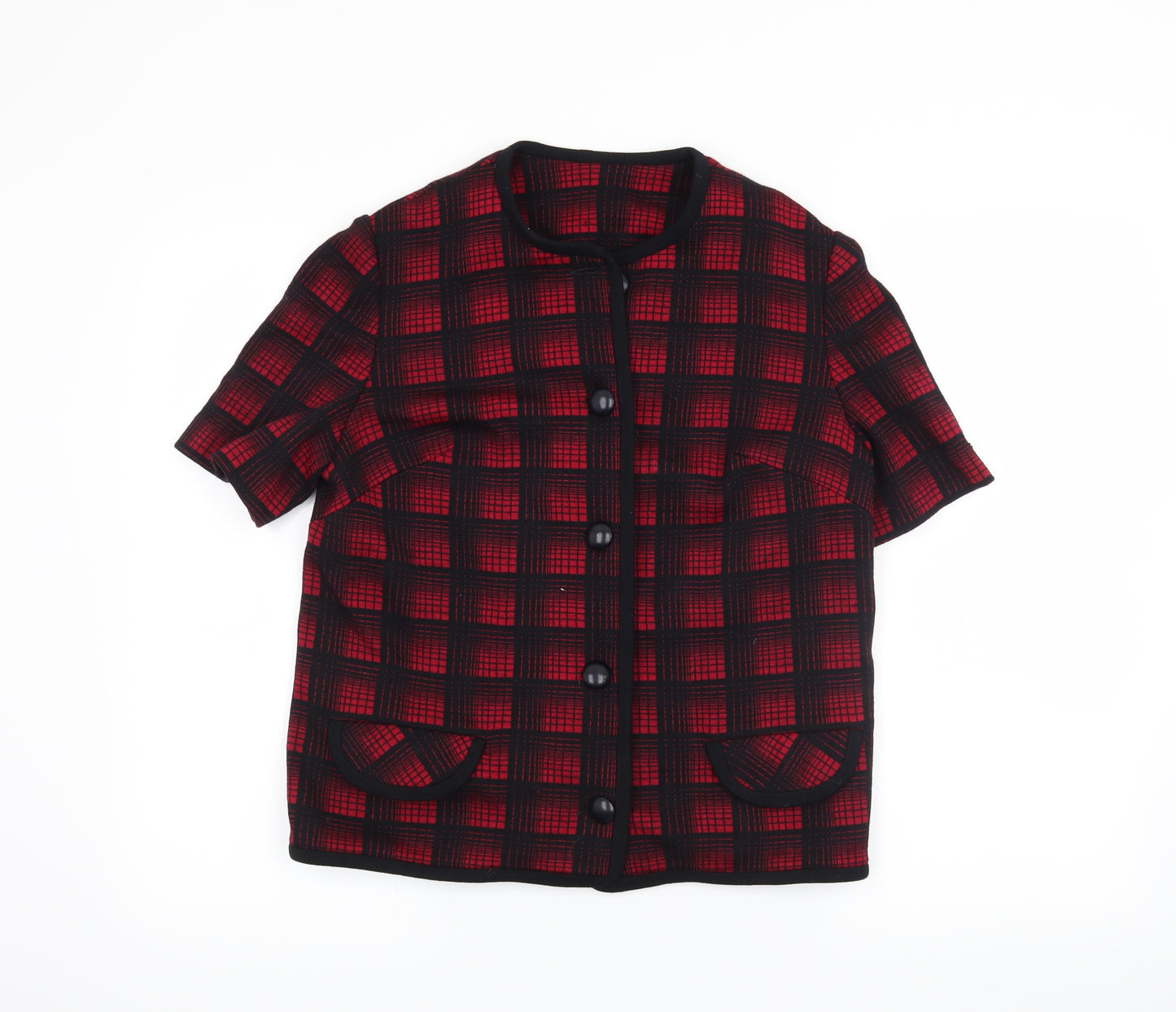 Preworn Womens Red Check  Basic Button-Up Size 14