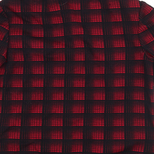 Preworn Womens Red Check  Basic Button-Up Size 14