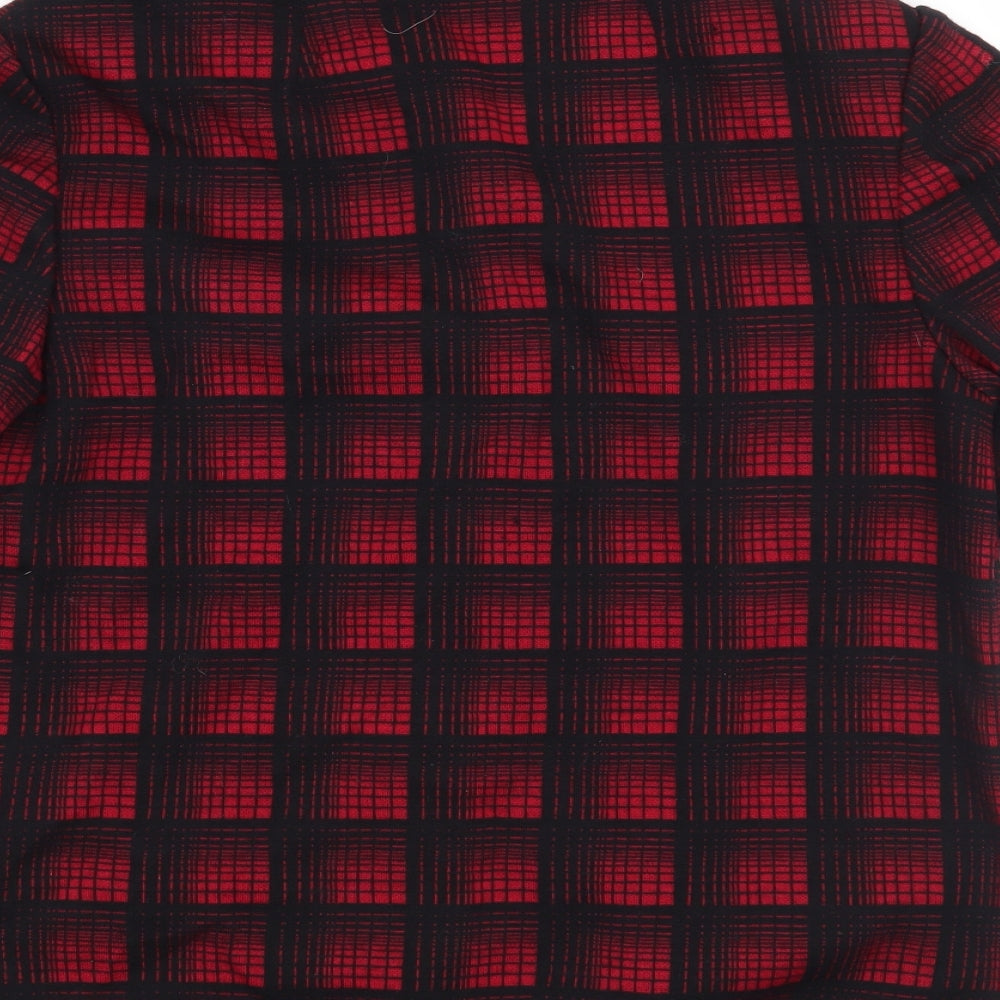 Preworn Womens Red Check  Basic Button-Up Size 14