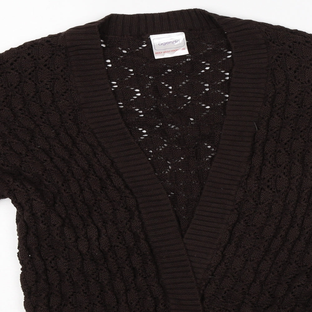 Agenda Womens Brown  Knit Cardigan Jumper Size 20