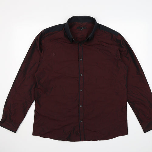 George Mens Brown    Dress Shirt Size L  - two tone