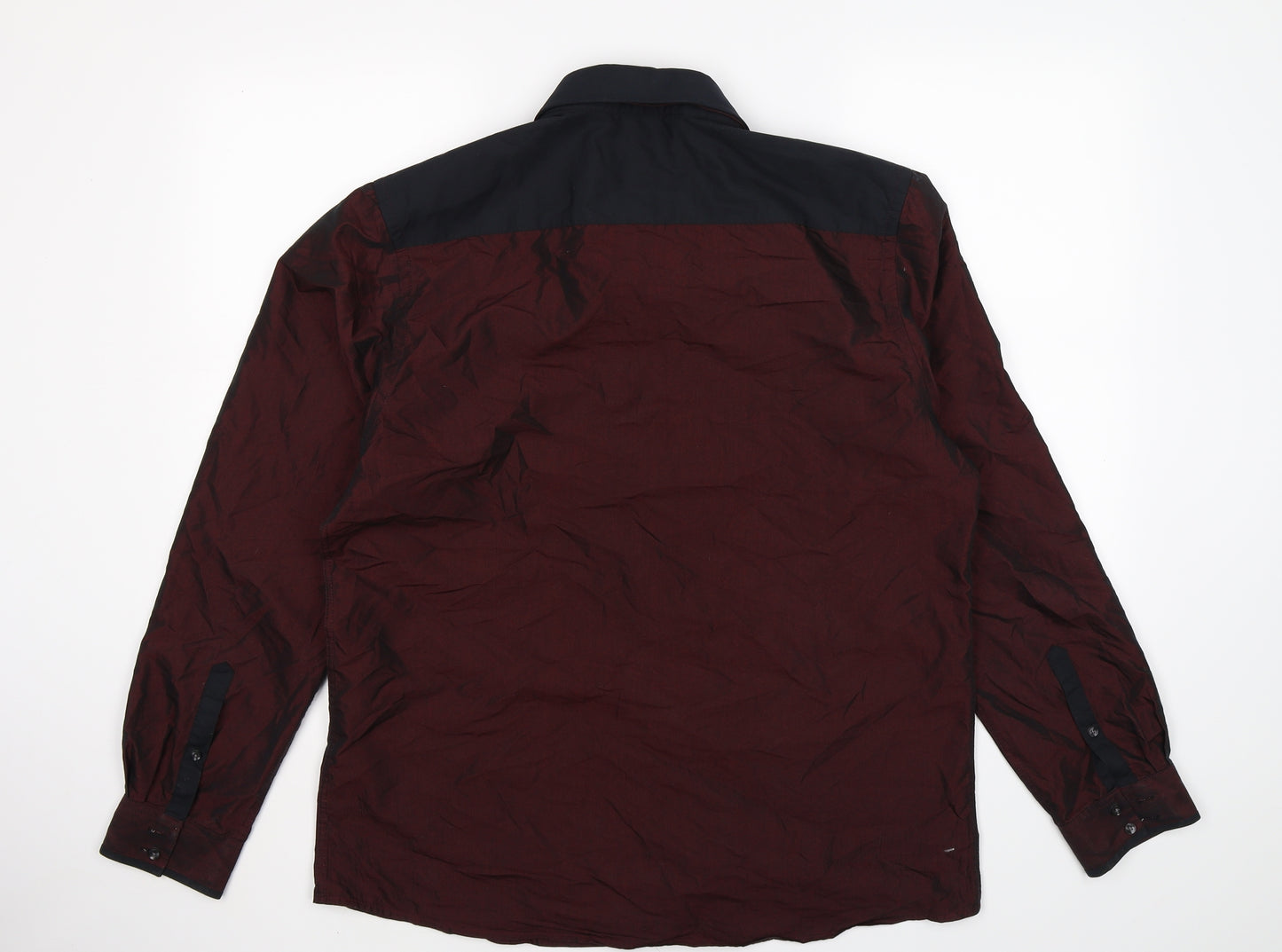 George Mens Brown    Dress Shirt Size L  - two tone