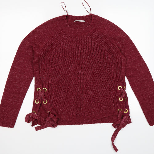 George Womens Red  Knit Pullover Jumper Size 12