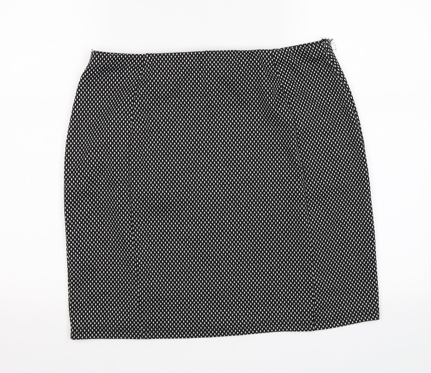 Matalan Womens Black Polka Dot  Straight & Pencil Skirt Size 14