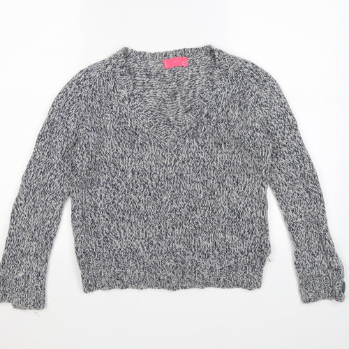 i loovve Womens Blue  Knit Pullover Jumper Size M  - elbow pads