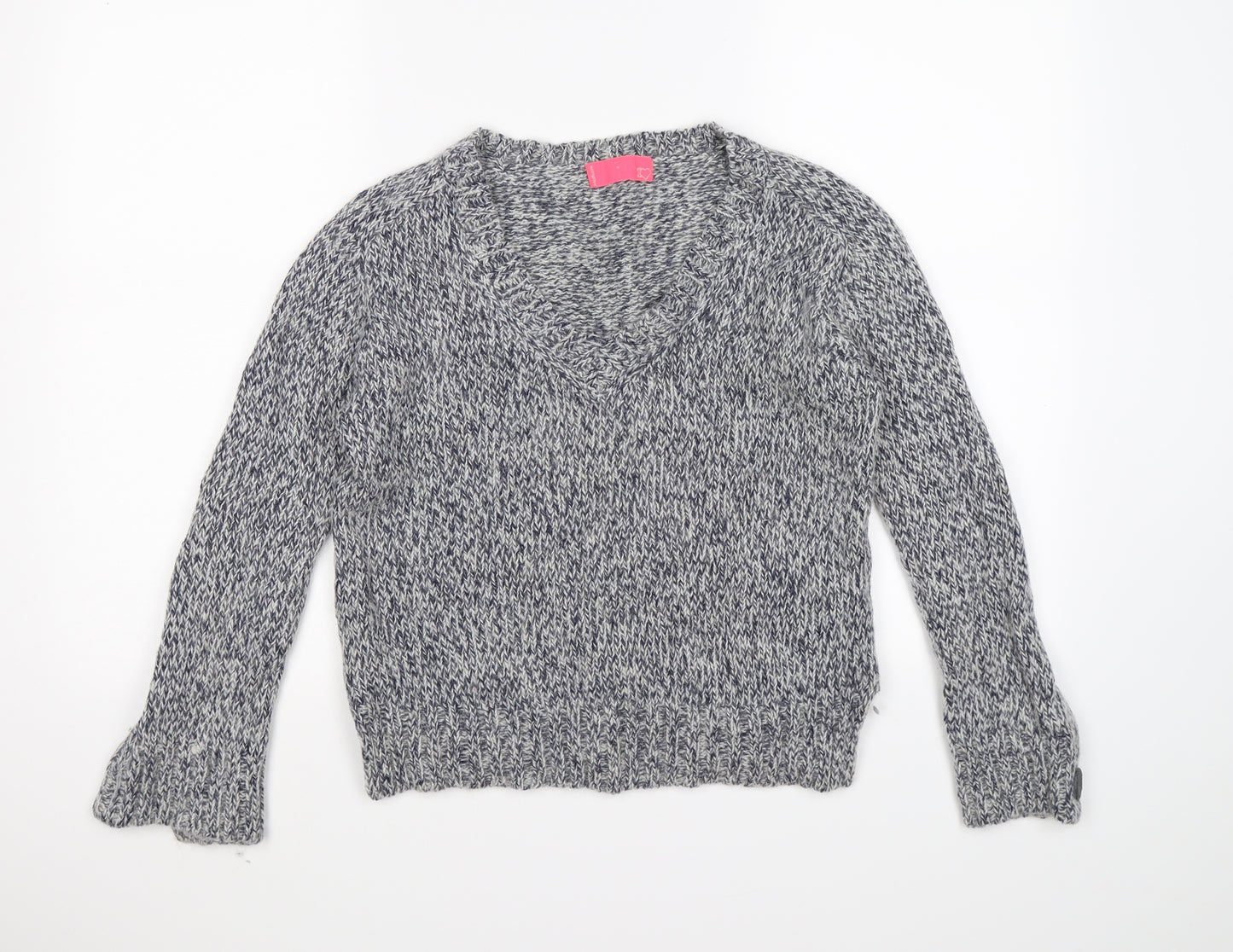 i loovve Womens Blue  Knit Pullover Jumper Size M  - elbow pads