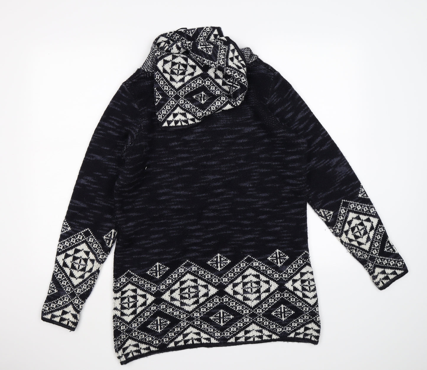 George Womens Blue Fair Isle Knit Jumper Dress  Size 10
