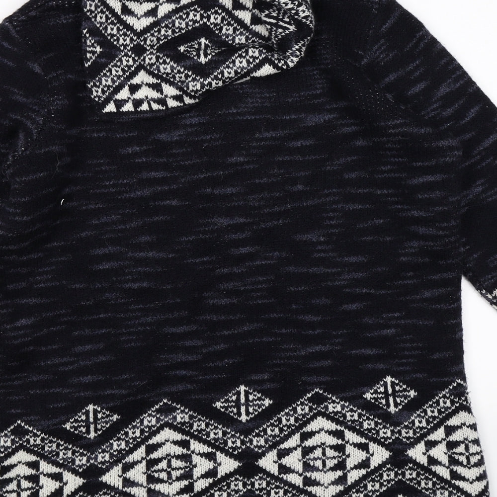 George Womens Blue Fair Isle Knit Jumper Dress  Size 10
