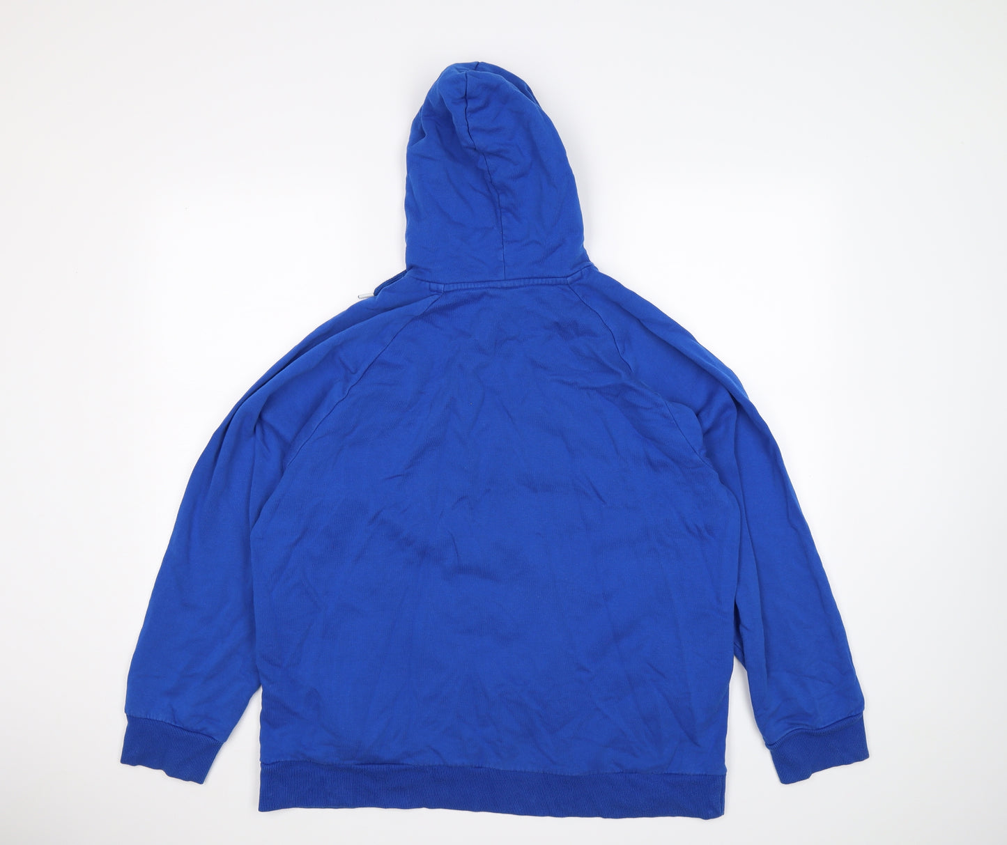 adidas Mens Blue  Jersey Pullover Hoodie Size XL