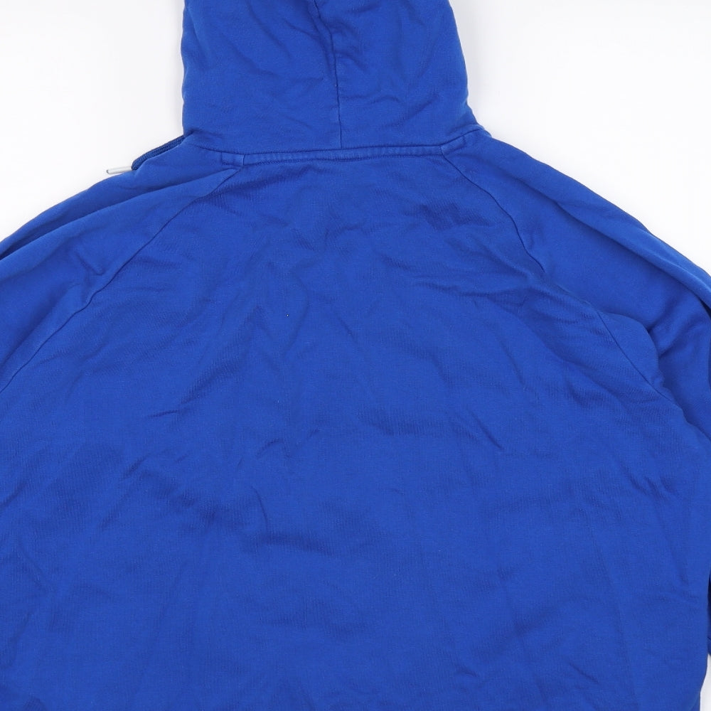 adidas Mens Blue  Jersey Pullover Hoodie Size XL