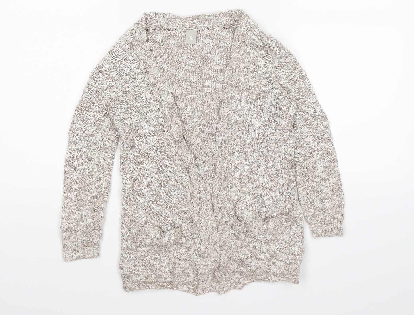 TU Girls Beige  Knit Cardigan Jumper Size 6 Years