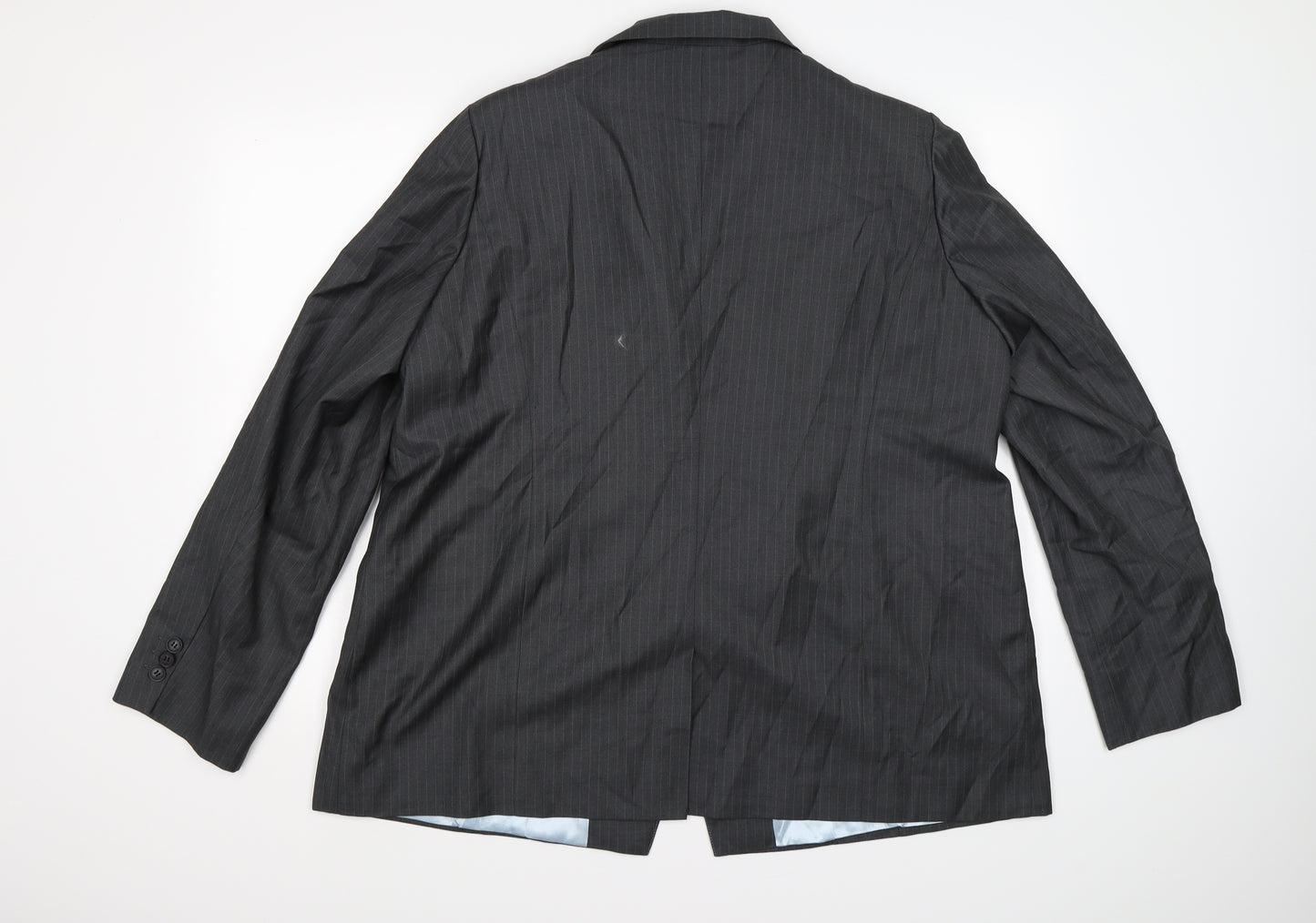 Preworn Mens Grey Striped  Jacket Suit Jacket Size 46