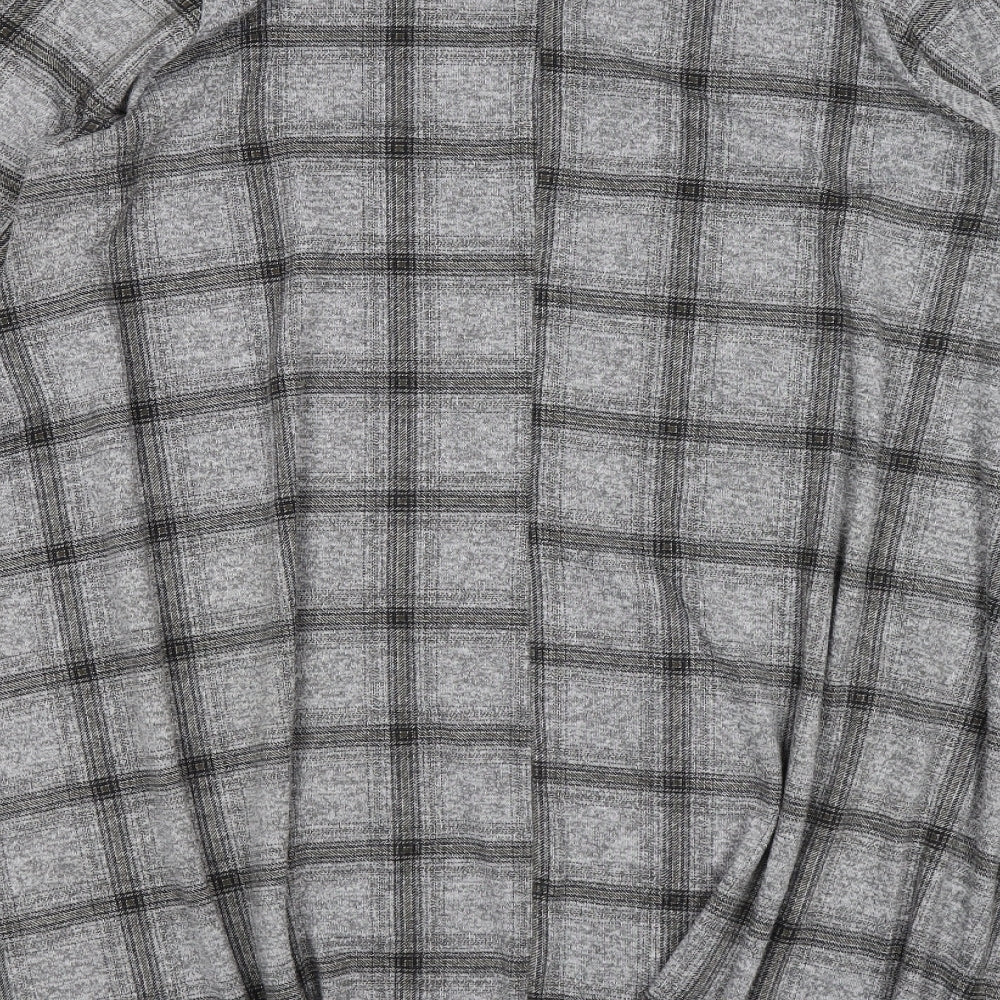 Boohoo Womens Grey Check Jersey A-Line  Size 22