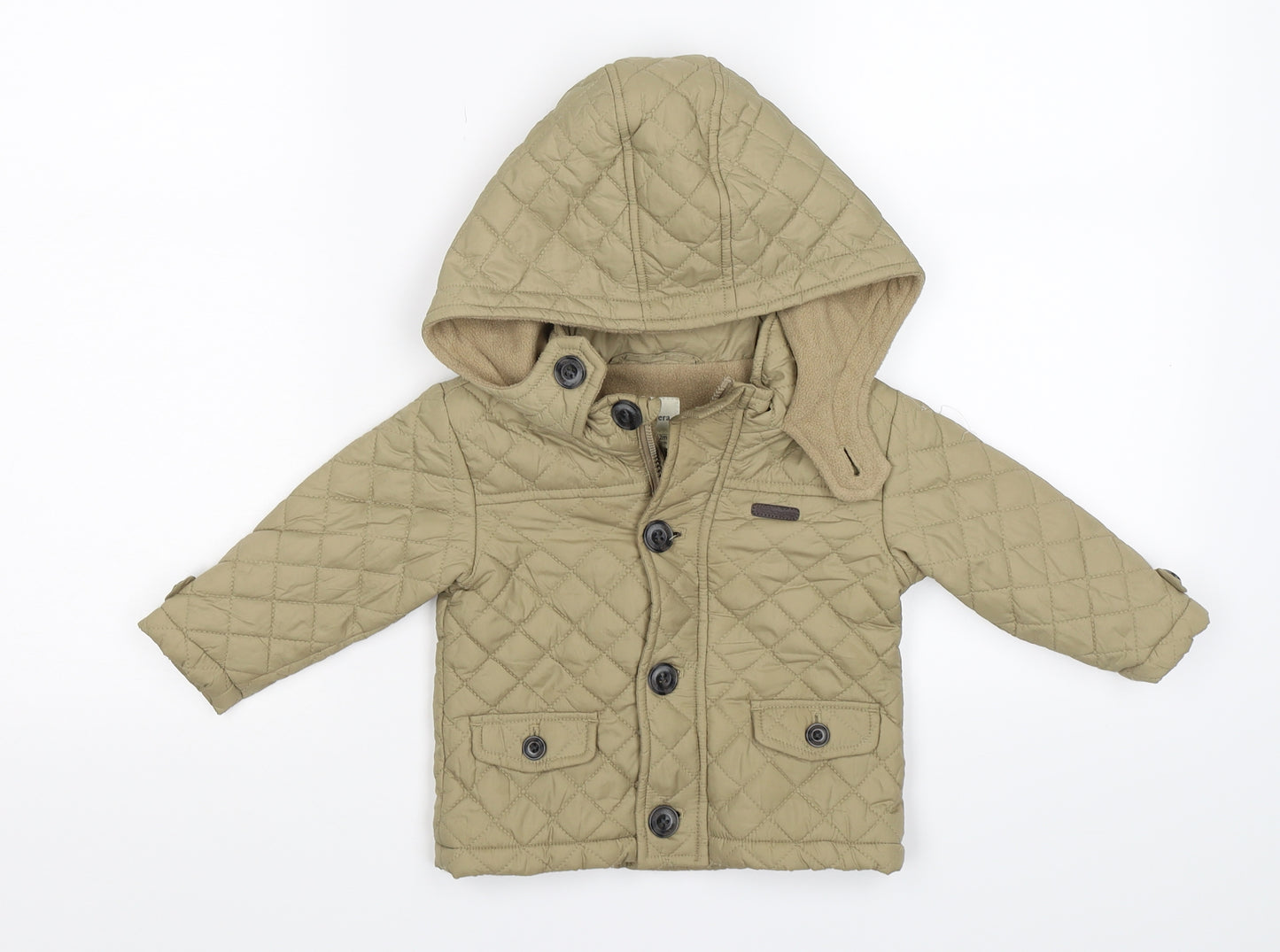 Sfera Baby Beige   Quilted Jacket Size 6-9 Months  - fleece lined