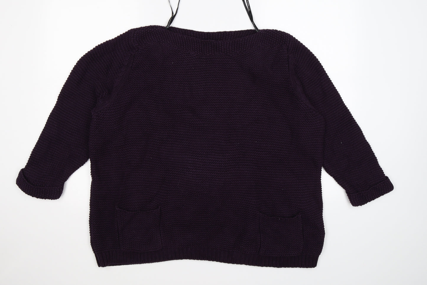 Betty Jackson Black Womens Purple  Knit Pullover Jumper Size 20