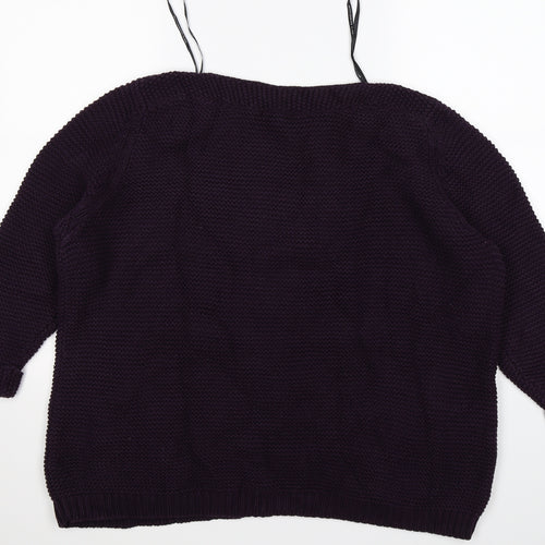 Betty Jackson Black Womens Purple  Knit Pullover Jumper Size 20