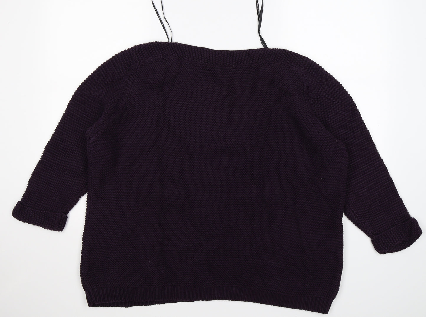 Betty Jackson Black Womens Purple  Knit Pullover Jumper Size 20