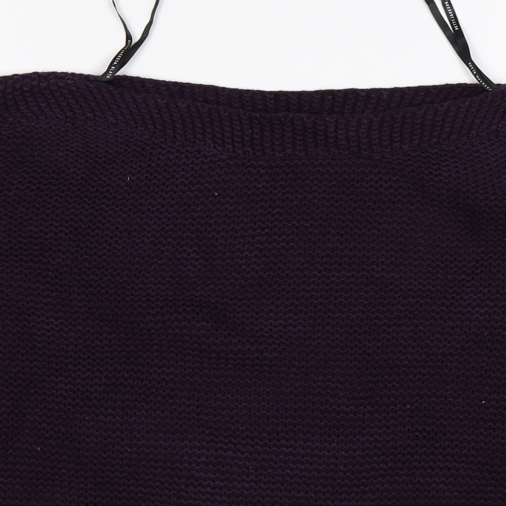 Betty Jackson Black Womens Purple  Knit Pullover Jumper Size 20