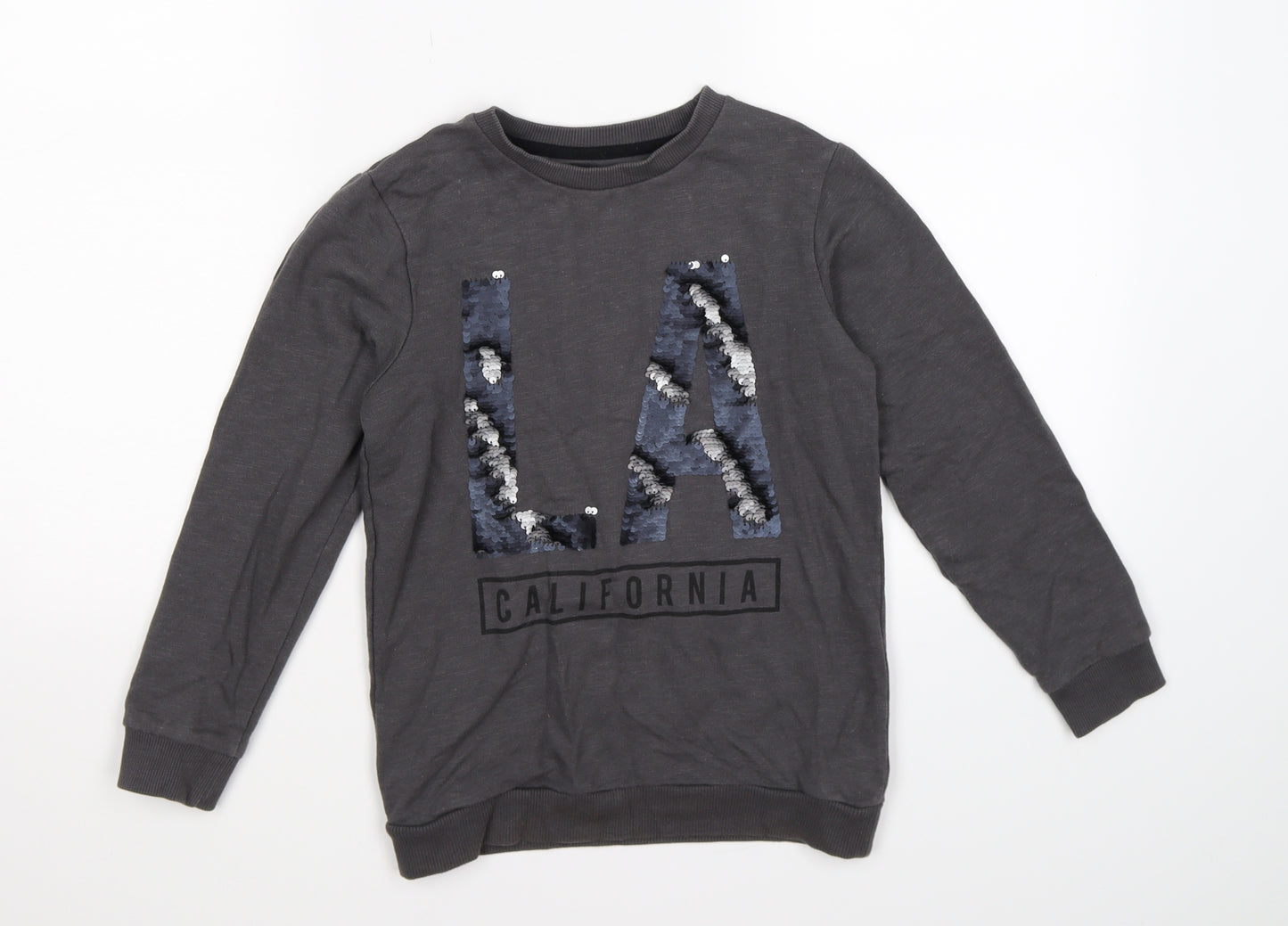 TU Girls Grey  Jersey Pullover Sweatshirt Size 8 Years  - LA Sequins