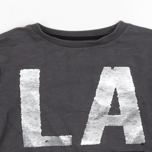 TU Girls Grey  Jersey Pullover Sweatshirt Size 8 Years  - LA Sequins