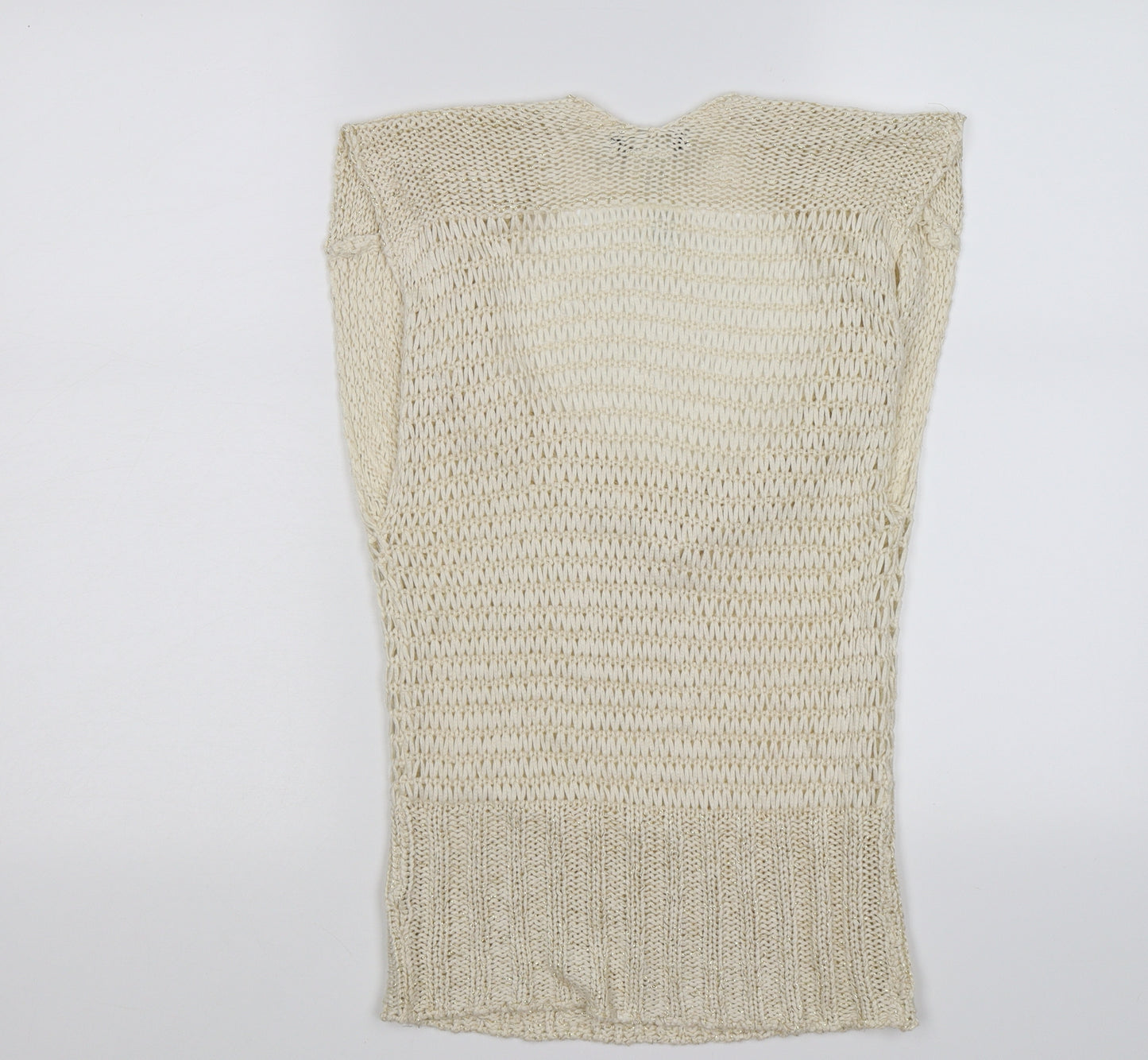 Morgan Womens Ivory  Crochet Basic T-Shirt Size S