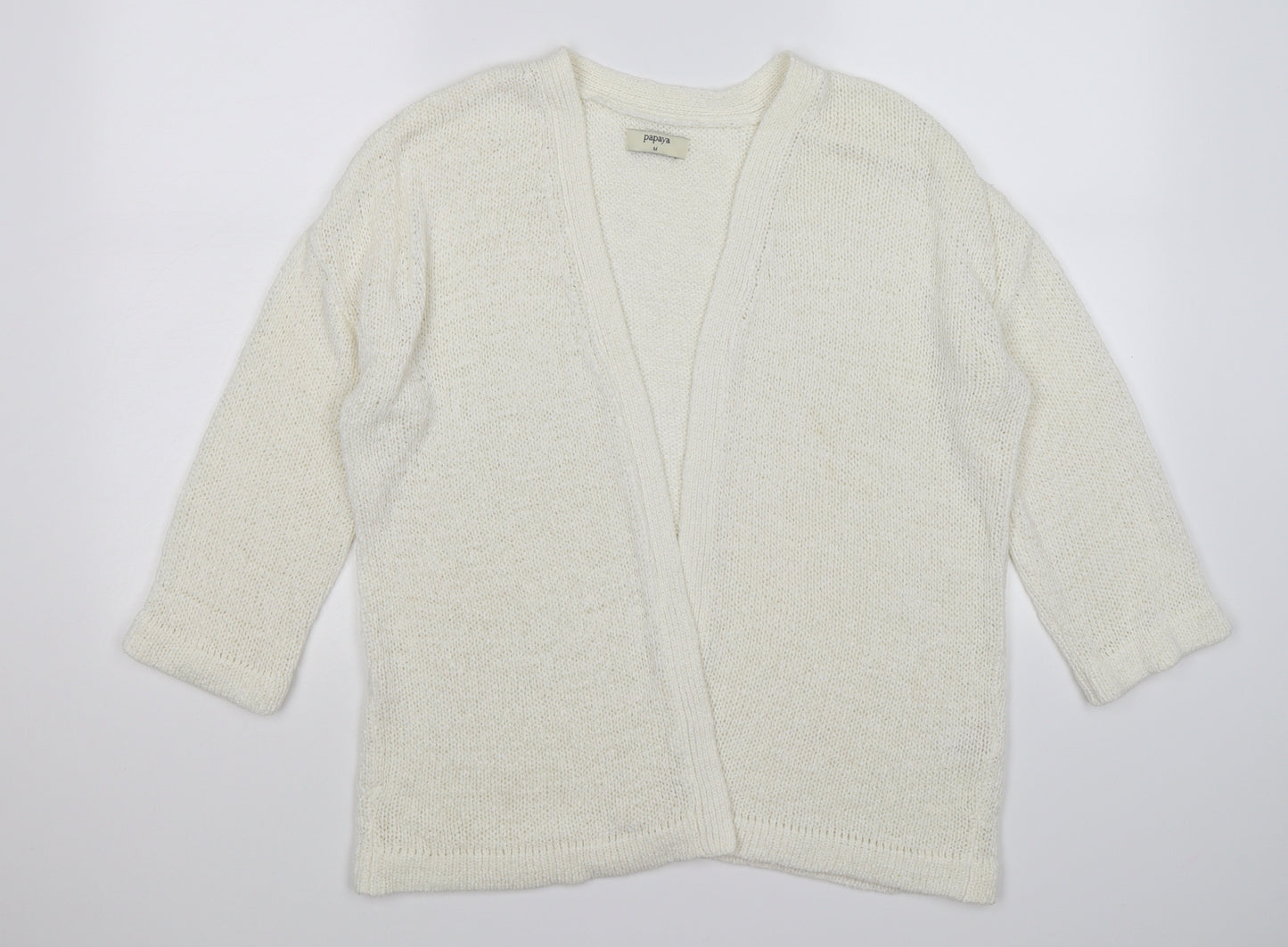 Papaya Womens Ivory  Crochet Cardigan Jumper Size M