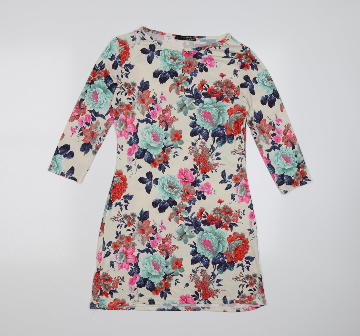 Atmosphere Womens Ivory Floral Satin Bodycon  Size 8