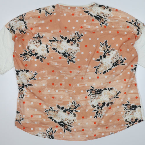 preorn Womens Ivory Floral  Pullover Jumper Size 3XL