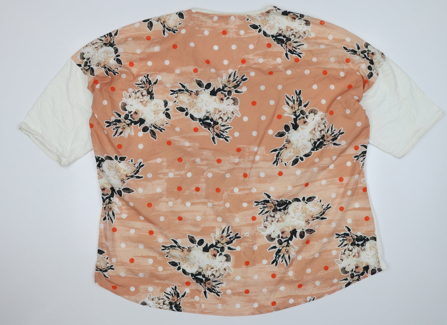 preorn Womens Ivory Floral  Pullover Jumper Size 3XL