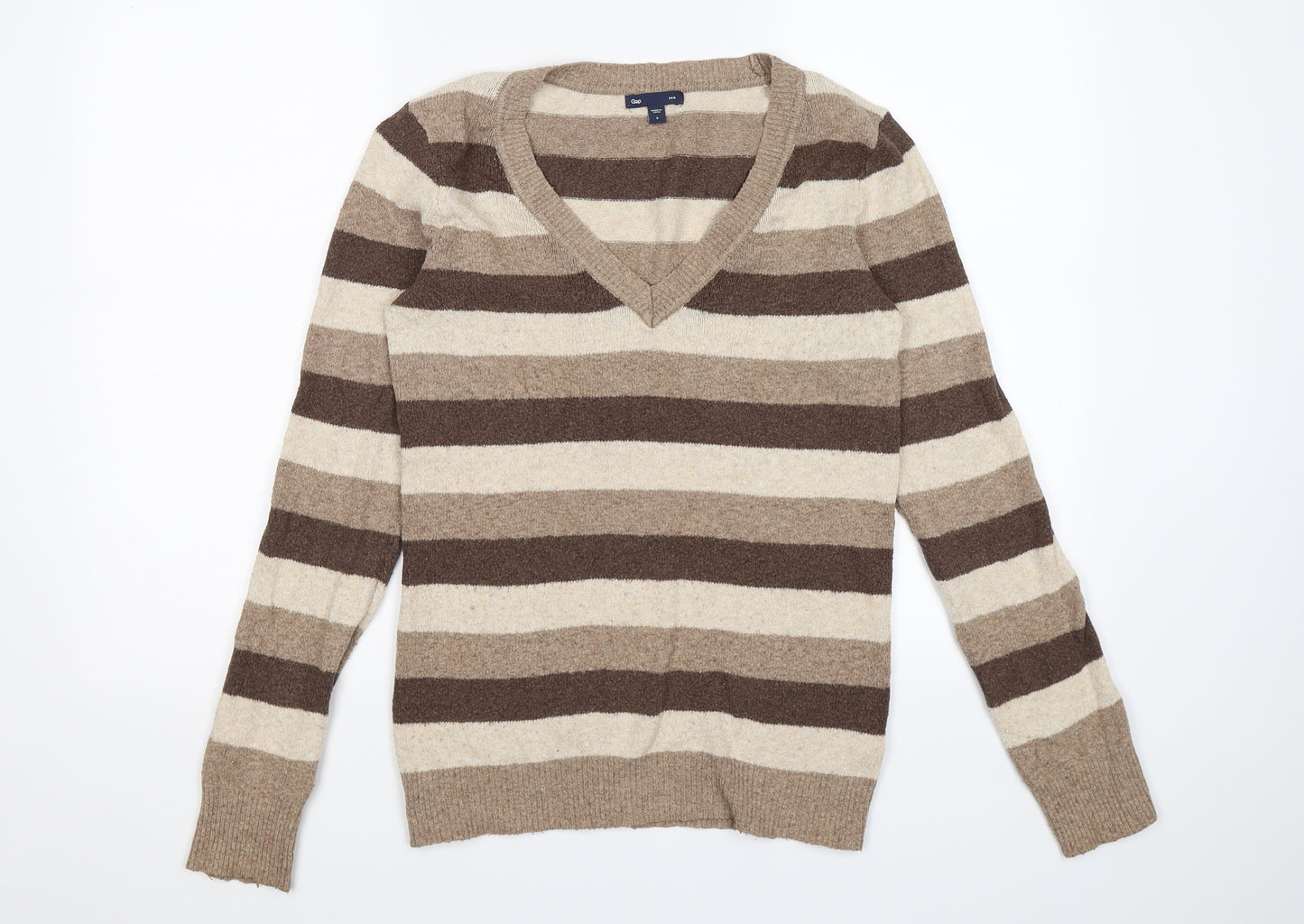 Gap Womens Brown Striped Knit Pullover Jumper Size S