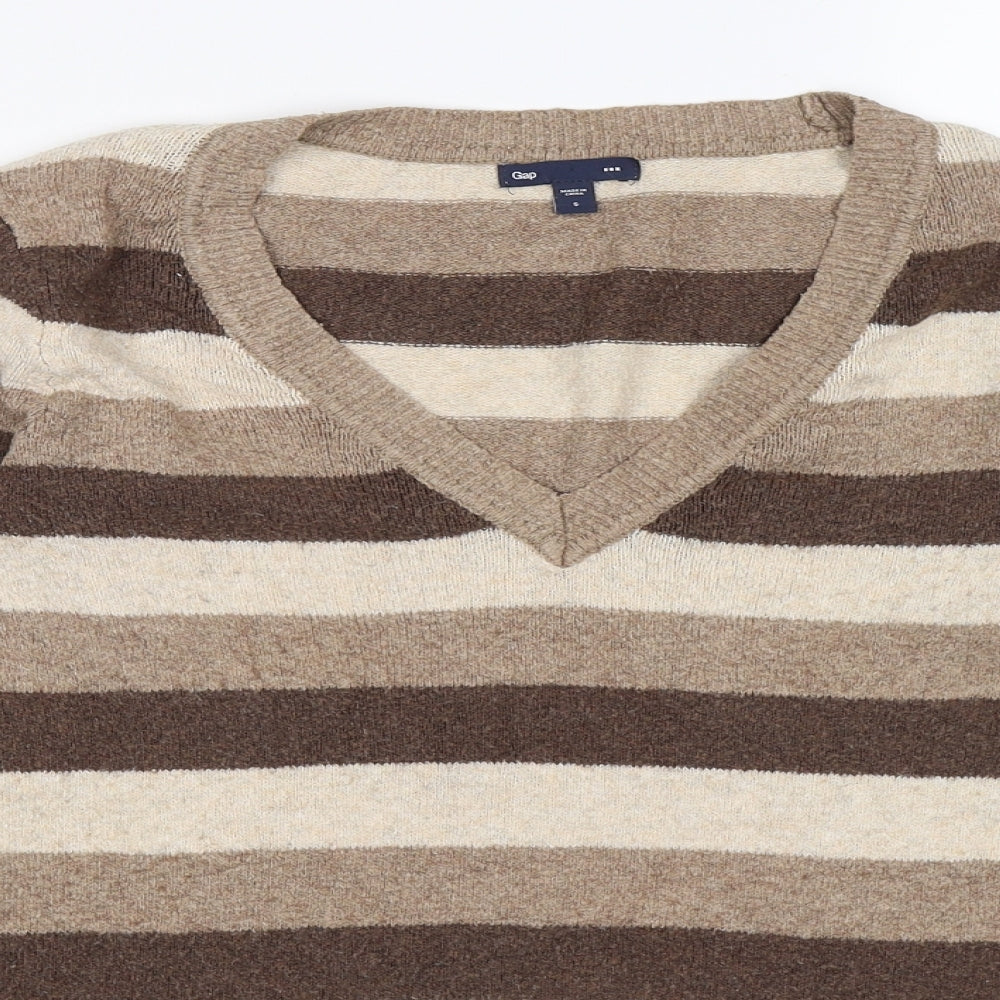 Gap Womens Brown Striped Knit Pullover Jumper Size S