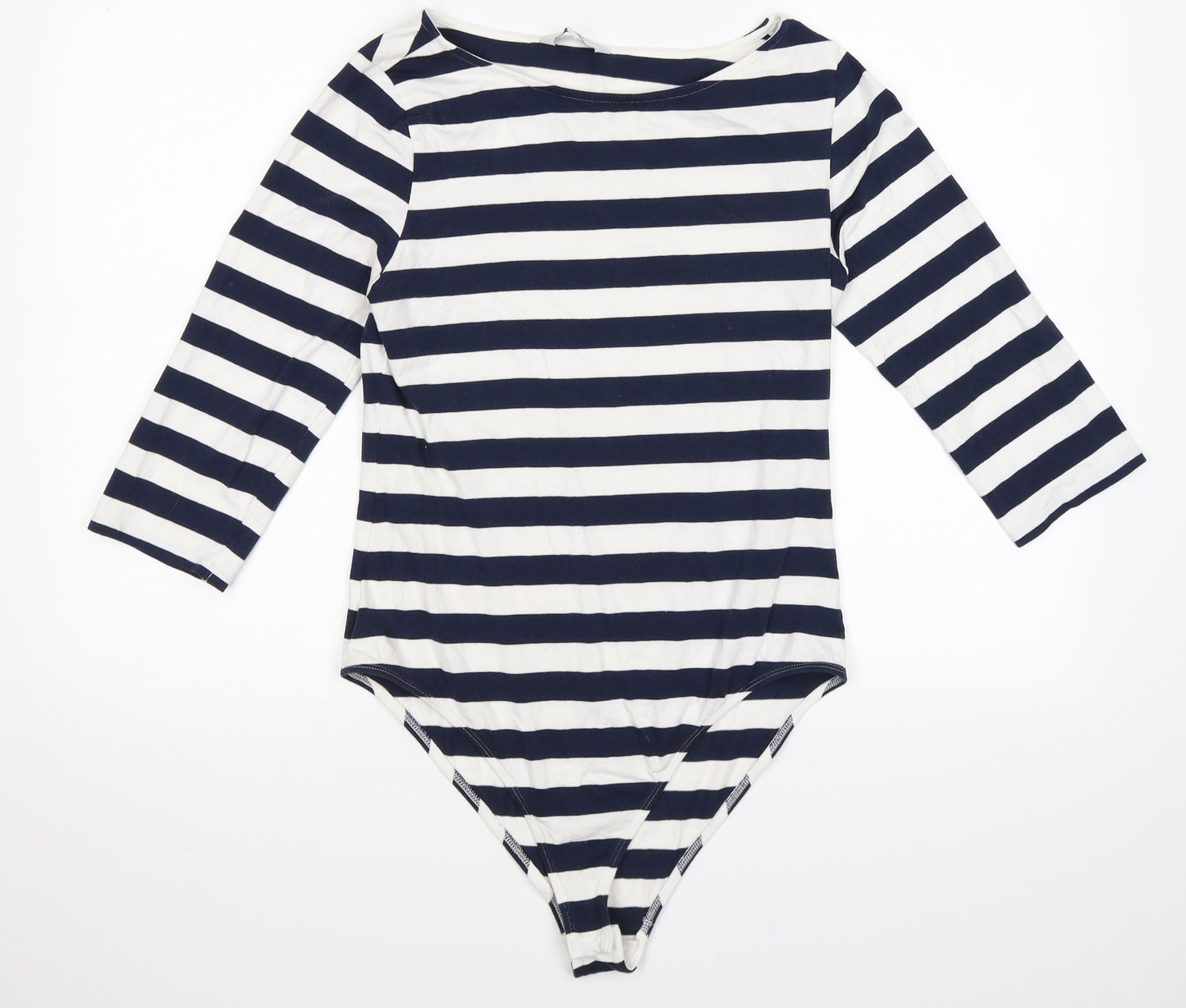 NEXT Womens Blue Striped  Bodysuit One-Piece Size 12