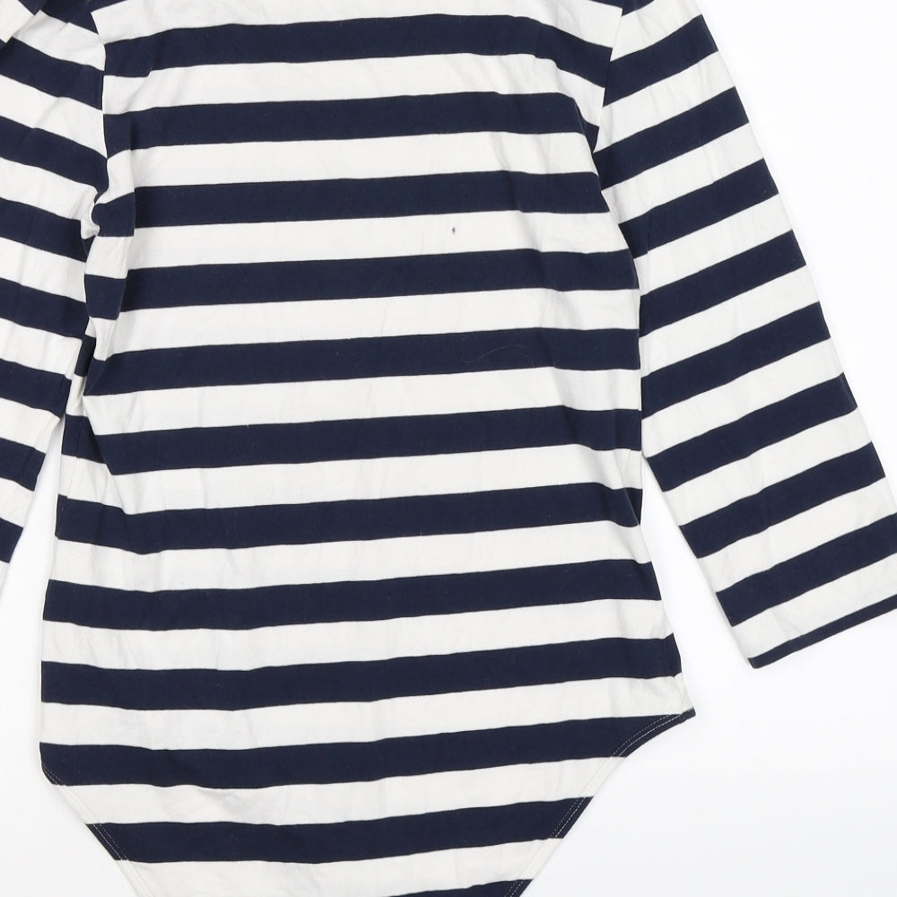 NEXT Womens Blue Striped  Bodysuit One-Piece Size 12