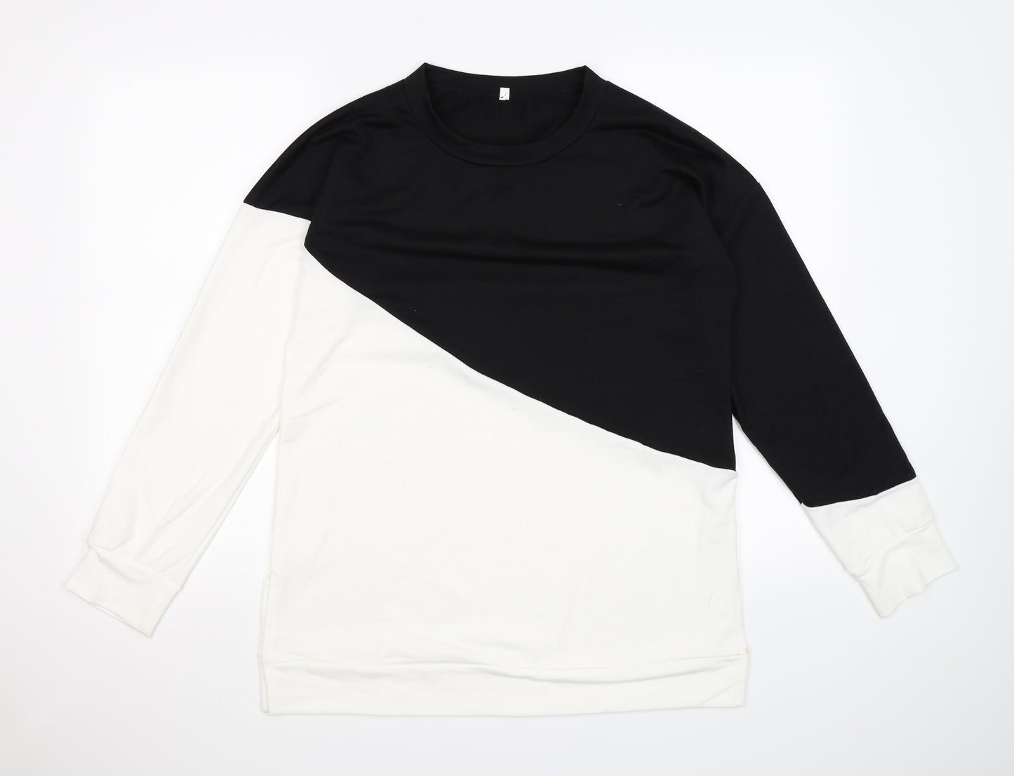Preworn Womens Black Colourblock  Pullover Sweatshirt Size L