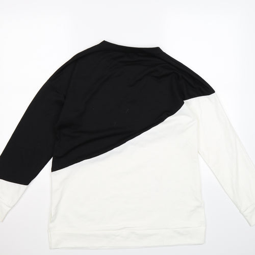 Preworn Womens Black Colourblock  Pullover Sweatshirt Size L