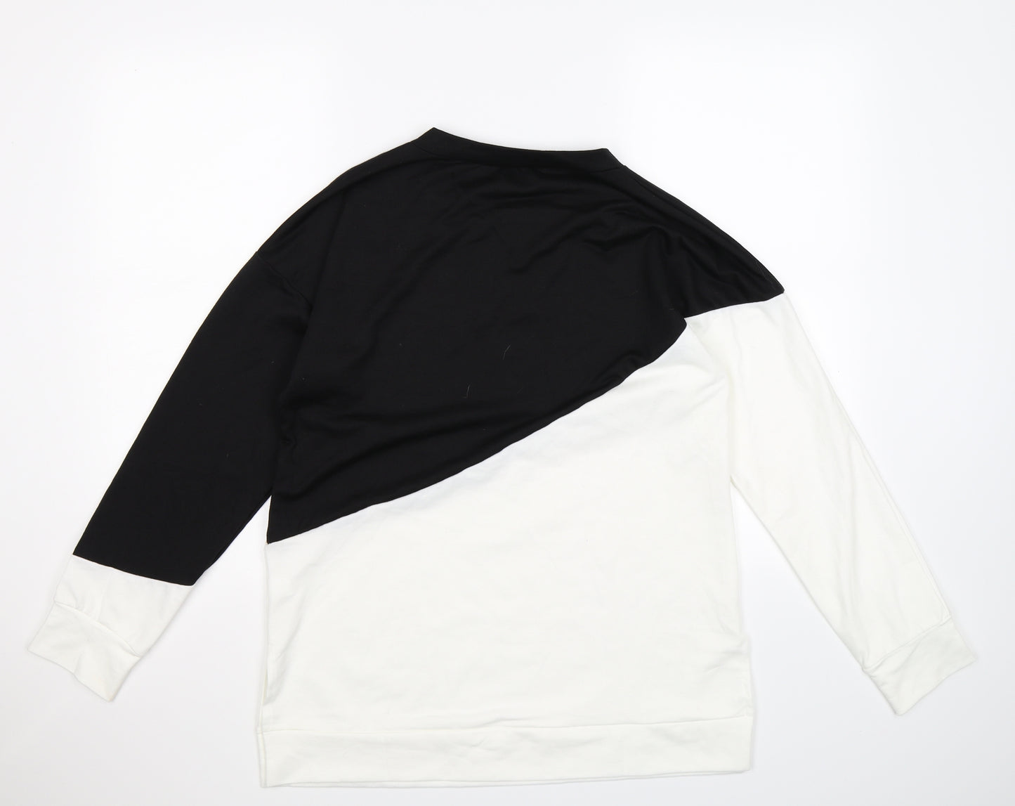 Preworn Womens Black Colourblock  Pullover Sweatshirt Size L