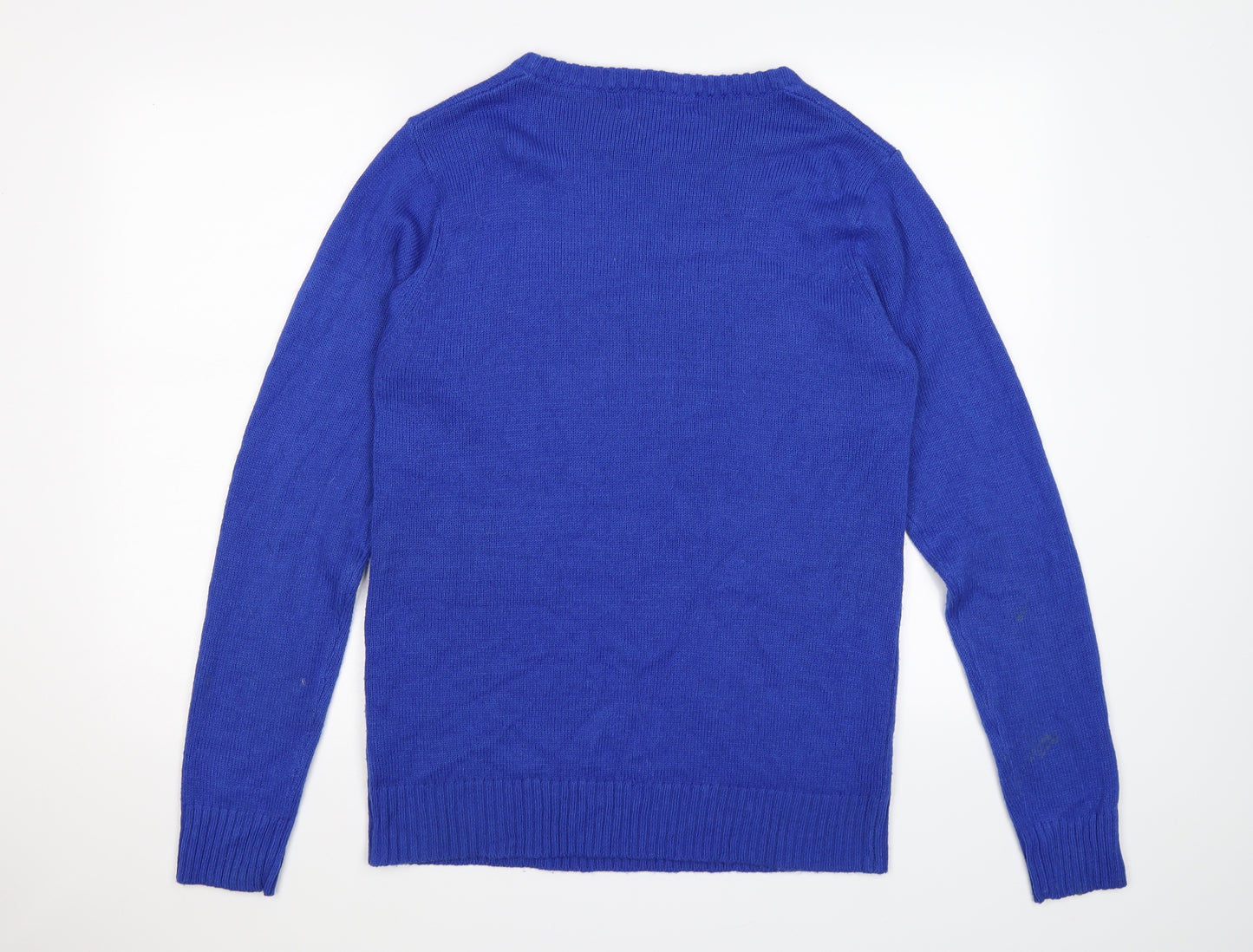 Premier Mens Blue Polka Dot Knit Pullover Jumper Size M  - penguin