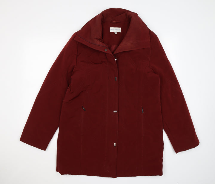Gray & Osbourn Womens Red  Satin Puffer Jacket Coat Size 12